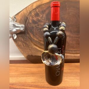 COASTAL oyster SEASHELL THANKSGIVING Turkey gold WINE BOTTLE CHARM